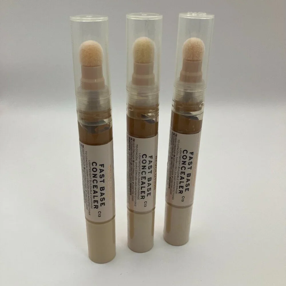 Revolution Fast Base Concealer C13 Lightweight Buildable 0.15 FL Oz Lot of 3
